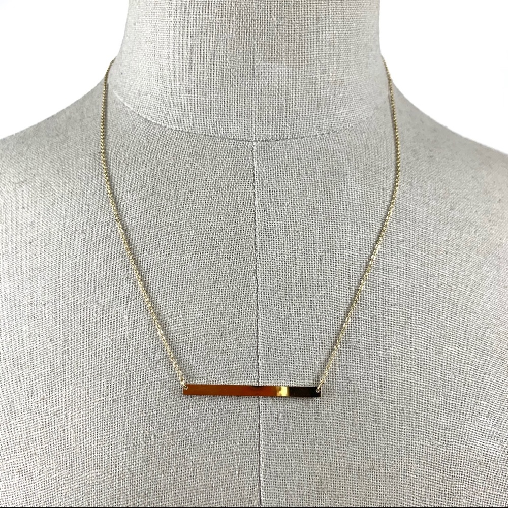 💎 NEW 14k Gold plated bar minimalist necklace